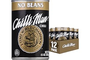 CHILLI MAN Canned Chili With No Beans (Pack of 12), 15 ounce can
