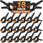 Spring Clamps, 18 Pack Heavy Duty Backdrop Clips, Balloon Arch Clips | 3.4inch Plastic Spring Clamps Quick Grip, Clips for Balloon Arch Backdrop, Small Clamps for Woodworking, Crafts, Photography