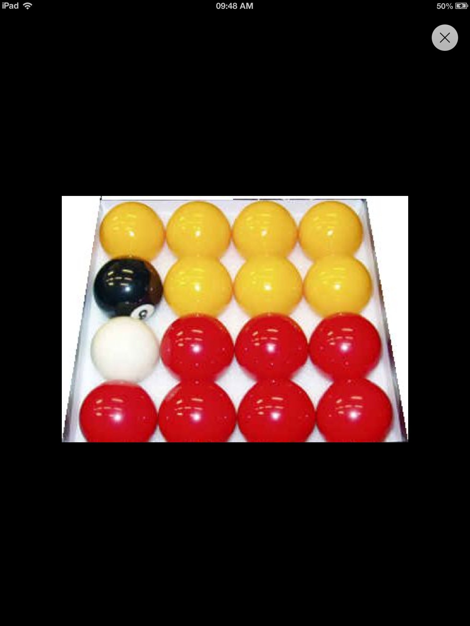 Set of 2" standard size for all English pool tables Reds and Yellows ball set