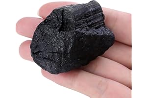 XIANNVXI Black Tourmaline 1.8-2.2" Large Raw Crystals and Healing Stones Natural Rough Crystal Rocks for Decor Gifts Tumbling Cabbing Polishing Fountain Rocks 1PCS