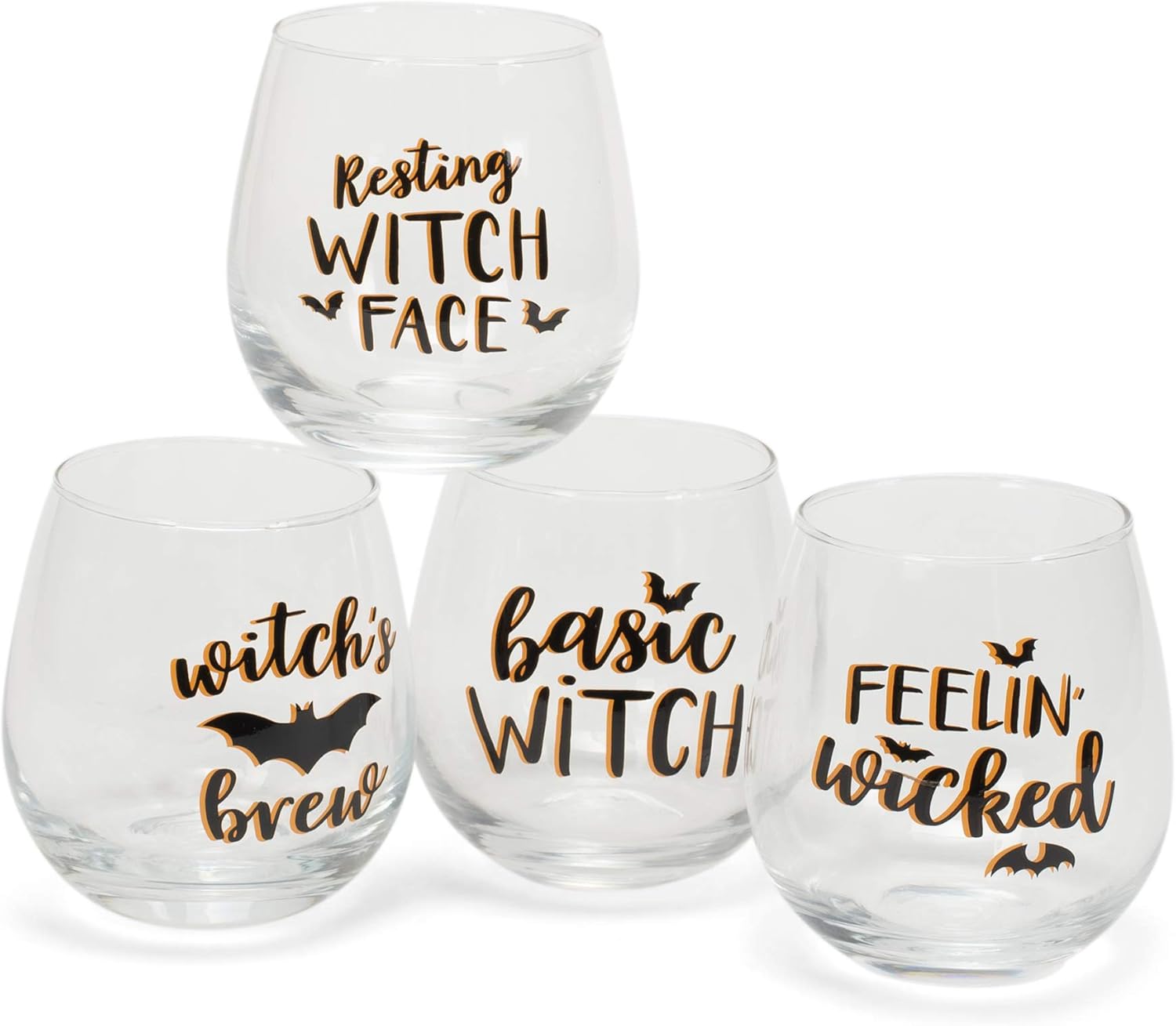 Witchy Wine Glass 16oz Glasses Set of 4 Standard Wine Glasses