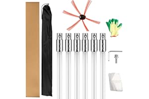 SUNINLIFE 20 Feet Chimney Sweep Kit Chimney Cleaning Kit Chimney Brush, Rotary Chimney Cleaner Tool Kit with 6 Nylon Flexible Rods, Chimney Cleaning System Driven by Drill for Sweeping Fireplace Flue