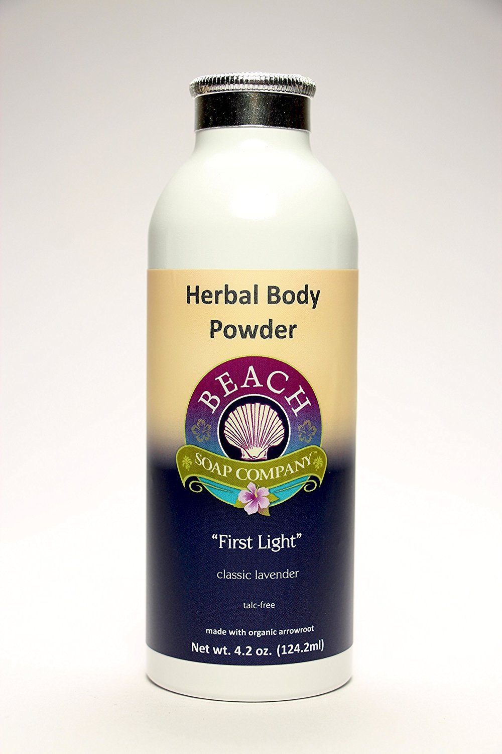 Talc Free Organic Body Powder, First Light Scent (Lavender Essential Oil). Made and sold by Beach Organics. 4.2 oz.