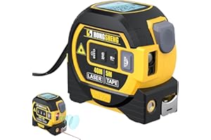 CRILEAL Almighty Tools Tape Measure 3-in-1 Rangefinder with Led Display ，Almighty Tools Laser Tape Measure-Almighty Tools (Yellow 1Pc)