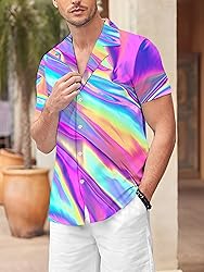 LuckLemocor Hawaiian Shirt for Men Beach Button