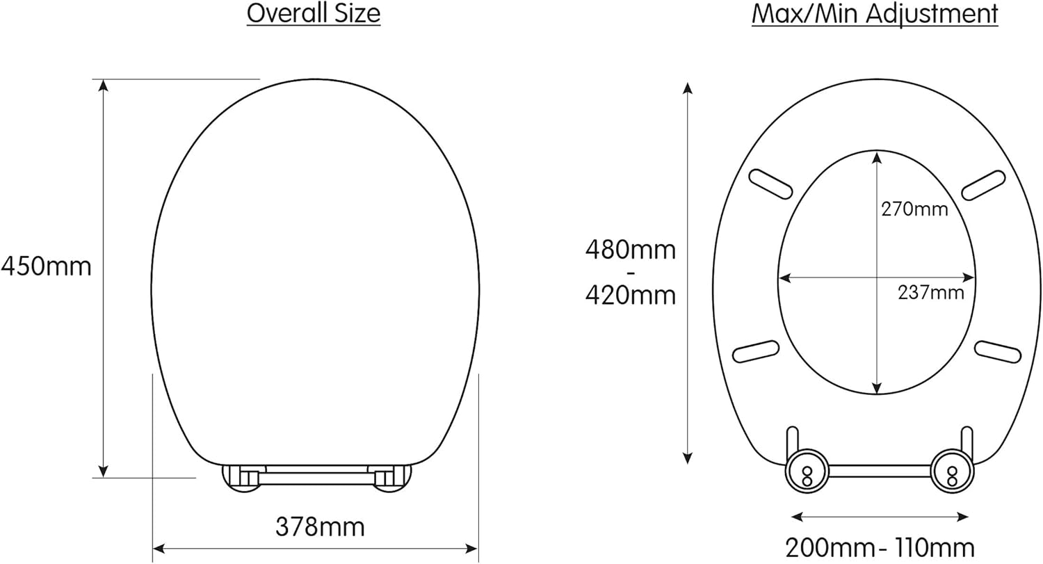 Croydex FlexiFix Toilet Seat, Oak Effect/Grey Oak/White, Universal Fitting eBay