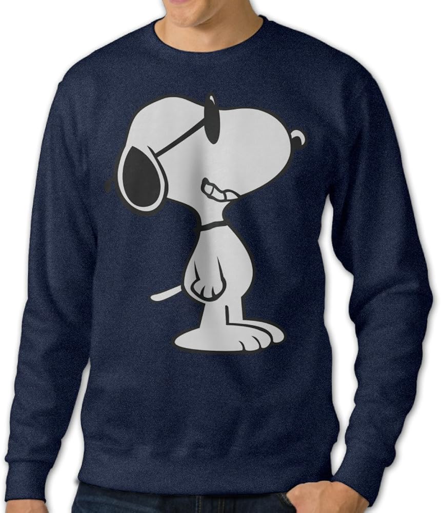 Peanuts Snoopy Sleeping Men's Cool Fleece Hoodie Navy XL at Amazon Men