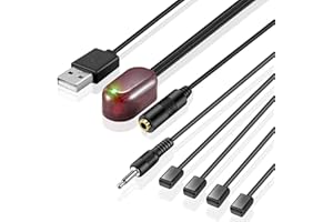 URWOOW IR Repeater Hidden Infrared Remote Extender System 1 Receiver 4 Emitters Control Kit USB Adapter for Amplifier Cable Box Satellite TV Receiver CD Player DVD Player Blu-ray Player
