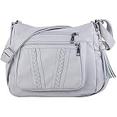 ELDA Crossbody Bags For Women Pocketbooks Soft PU Leather Purses and Handbags Multi Pocket Shoulder Bag