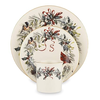 Lenox 883433 Winter Greetings Dinnerware Place Setting, Multicolor