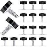 Tandefio 16 Pcs 1/4"-20 x 1 Wings Knob Bolt,Stainless Thumb Screw | Black Wing Thread Knob Bolt, Screw, Power Supply, Tee Wing Nuts, for Door Handles Remove Replace Tightening