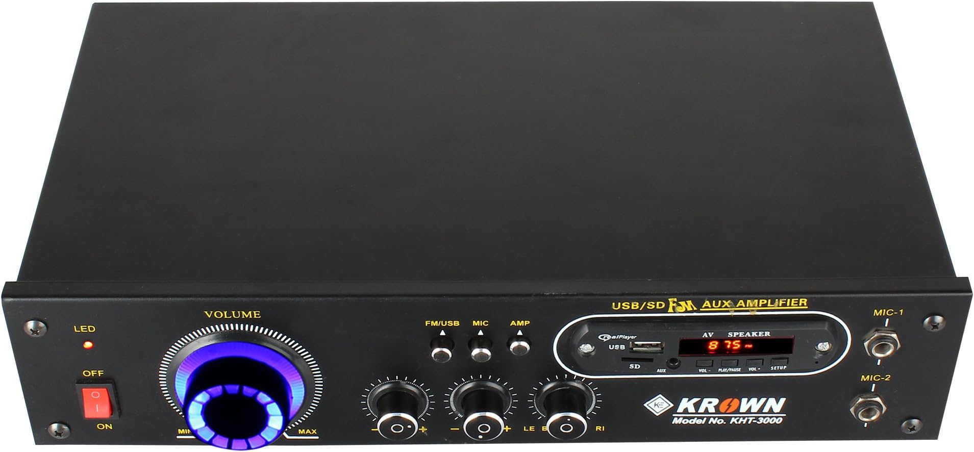 KEKROWN Stereo Amplifier for 4 Speakers with Bluetooth, FM and USB Player 14000W PMPO