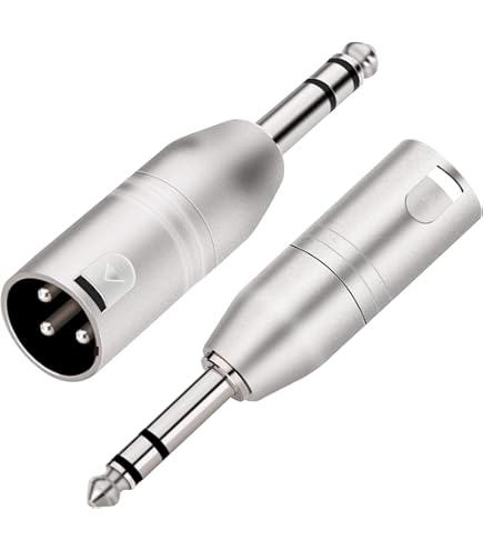 Geekria XLR To 1/4 Inch TRS Adapter - 2 Pack Microphone Cable Converters Compatible With Shure SM57, SM7B, MV7