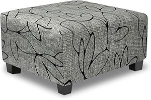 TOPHMDECOR Ottoman Cover Square Slipcovers Printed,Stretch Footrest Stool Cover for Ottoman Square,Soft Foot Stool Cover Prot