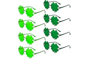 Pibupibu 6/8 Pack St. Patrick's Day Irish Green Shamrock Sunglasses, Clover Party Glasses Leprechaun Costume Eyewear