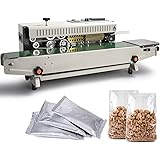 KIMTEM Continuous Sealing Machine Automatic Horizontal Continuous Band Sealer FR900 Plastic Bag Sealer 110V