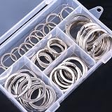 Swpeet 60 Pcs Multi-Purpose Metal Keychain Rings - Assorted Sizes view 5