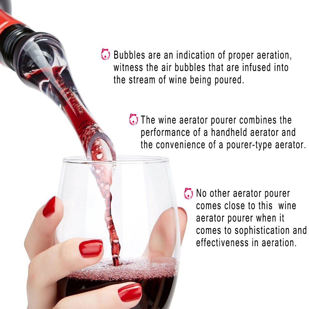 iRoundy Weinbelüfter,Wein Ausgießer, für rote und weiße Weine-Dekantieren mit Eleganz und Einfachheit