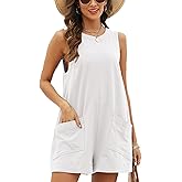 IMCTAH Womens Casual Rompers Overalls Shorts Summer Sleeveless Jumpsuits for Women Casual Shorts with Pocket