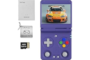 NXFREE Anbernic RG34XXSP Retro Gaming Console – Flip Design, 3.4'' IPS Screen 720×480, 64G TF Card with 5000+ Games, Portable Handheld, 3300mAh Battery, WiFi HDMI Bluetooth (Indigo 64G)