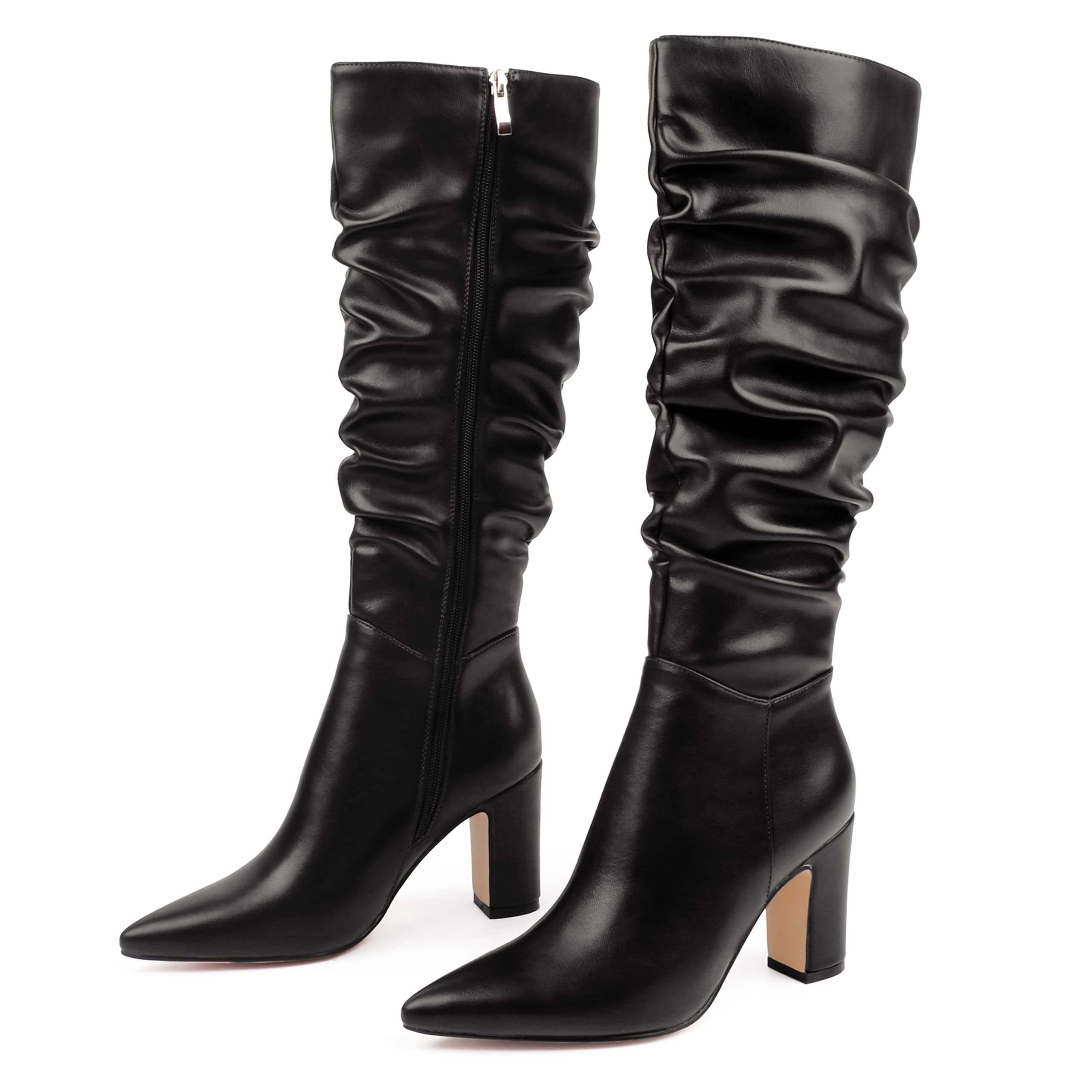 Women’s Knee High Boots With High Block Heel