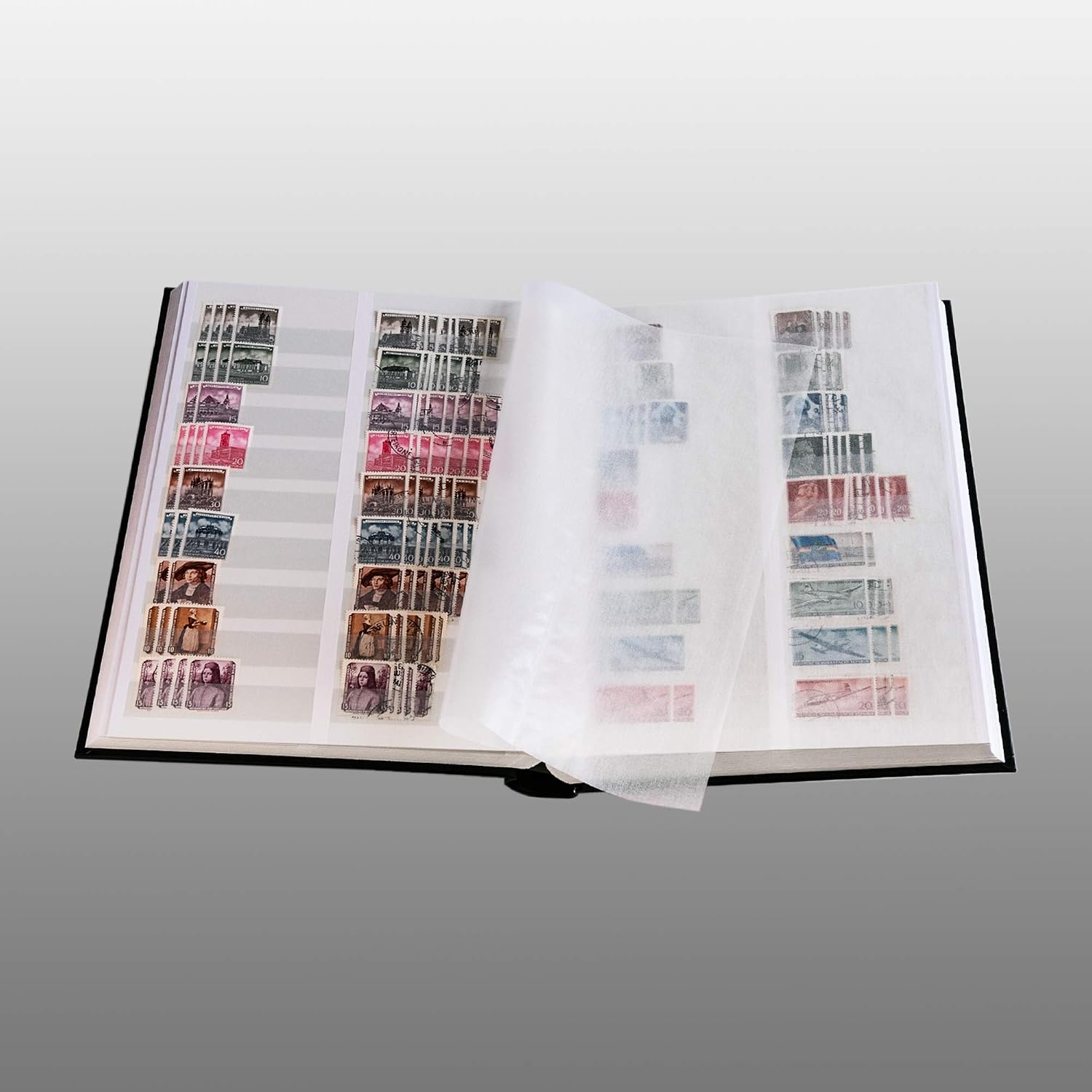 Prophila stamp album (new) 60 white divided sides, padded blue cover, Blue,white,gold, Medium - Image 5