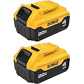DEWALT 20V MAX* XR Battery, 4.0-Ah, 2-Pack (DCB204-2), Black