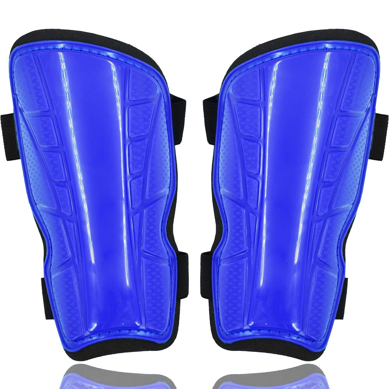 Quixotical Pair of Shin Pads for Kids Junior, Youth Sports Shin Pads, Football Shin Guards, for Football, Hockey and Other Sports 8-12 Years Boys Girls (Blue)