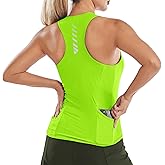 Wulibike Sleeveless Cycling Jersey Women Runing Shirts Vest Bike top Summer Biking Tank with 4 Pockets Green