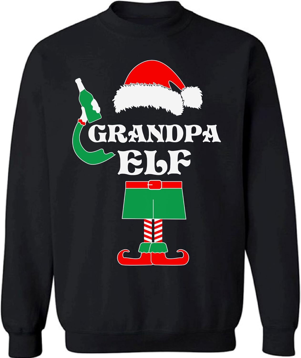 Pekatees Grandpa Elf Sweatshirt Grandpa Elf Sweater Elf Christmas Sweaters for Grandpa Christmas 