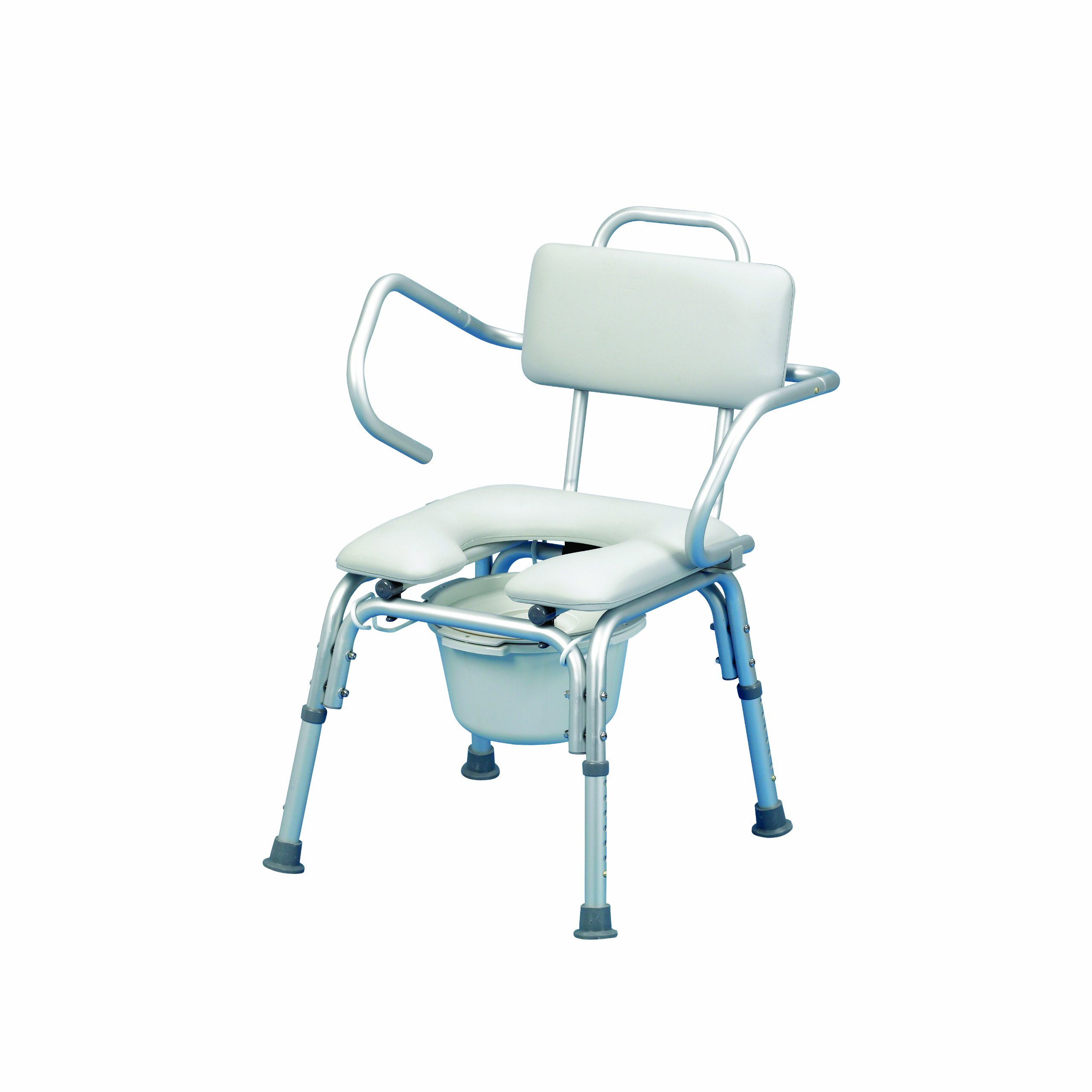 HOMECRAFT Lightweight Padded Shower Chair with Cut-Out, Adjustable Bath Seat with Armrests for Bathing, Elderly, Disabled, and Limited Mobility, and Cutout for Personal Care, Shower Transport Chair