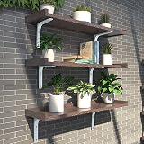 Sayayo Shelf Bracket Corner Brace 150mm x125mm White 4Pcs EJR150W-4P view 3