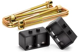 KSP PERFORMANCE KSP 3" Rear Lift Block Kits for F150 2004-2020, Leveling Blocks with Extended U bolts and Cross Style Powder Coated Block fit the F150 2WD 4WD Factory Leaf Spring Axle,3inch Rear leveling Lift Set