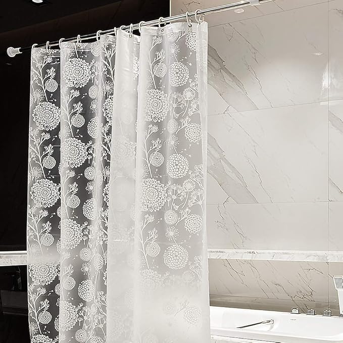 AO BLARE Clear Eva Shower Curtain Liners White Dandelion