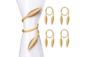 SWTOOL 4-Pack Gold Curtain Holdbacks Decorative Window Drape Twist Curtains Tiebacks Random Modelling Curtain Holders (Gold)