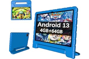 ITDULCET Kids Tablet 10 inch Android 13, 4GB RAM+64GB ROM 8000mAh Toddler Tablet for Children Teen, 2.4G & 5G WiFi, Dual Camera, 10.1'' IPS HD Screen Family Link Parent Control, 2-Year Warranty