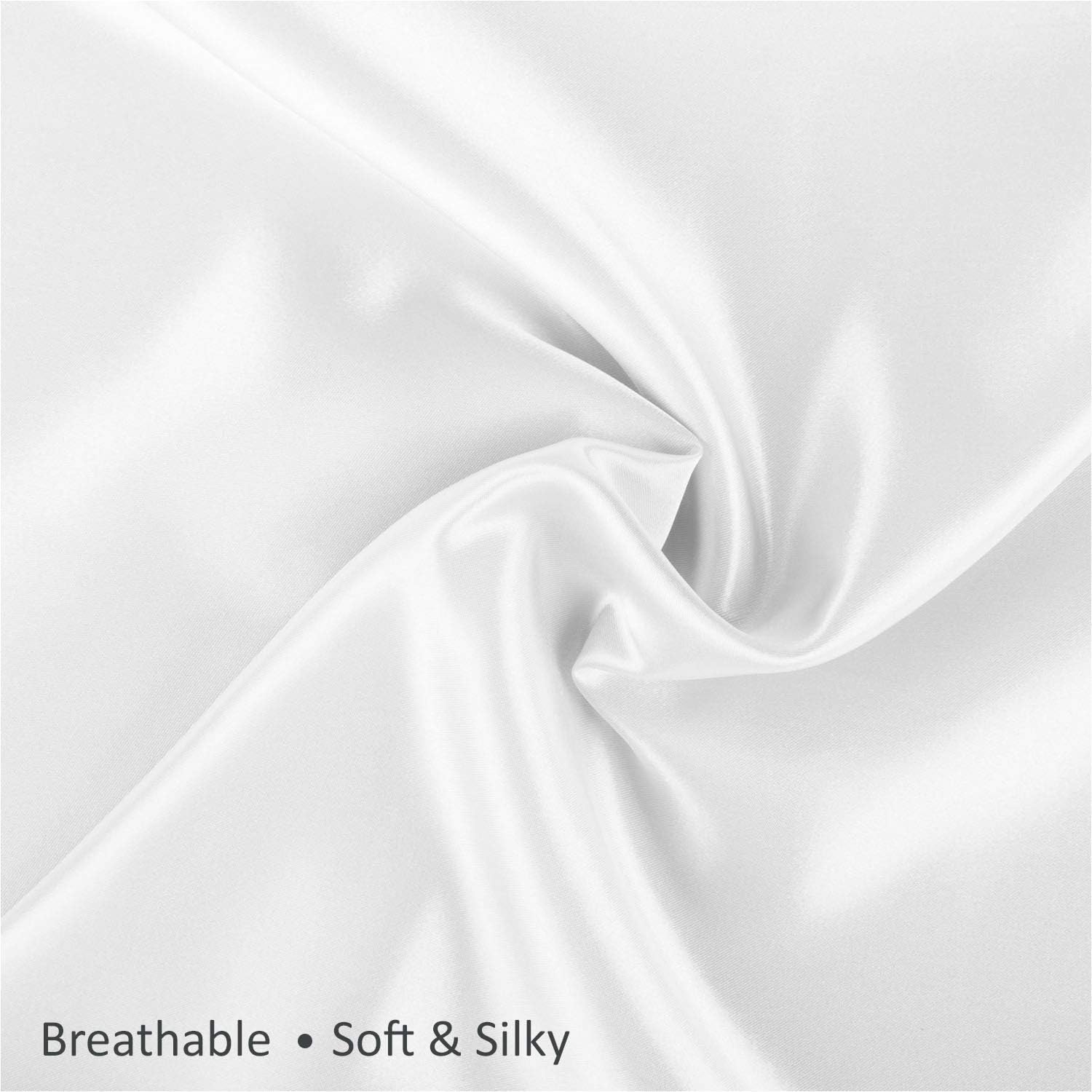 ShopBedding Luxury Satin Pillowcase for Hair – Standard Satin Pillowcase with Zipper, White (Pillowcase Set of 2) – Blissford: Kitchen & Dining