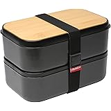 GRUB2GO Premium Bento Lunch Box (Large 68 Oz Capacity) | 2023 Exclusive, 70% Bigger | Includes Bamboo Chopping Board Lid, Car