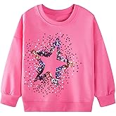 FreeLu Girls Cotton Pullover Sweatshirts Kids Cute Cartoon Printed Crewneck Tops