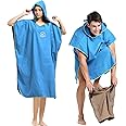 Hiturbo Microfiber Surf Poncho, Wetsuit Changing Bath Robe, Quick Dry Pool Swim Beach Towel with Hood