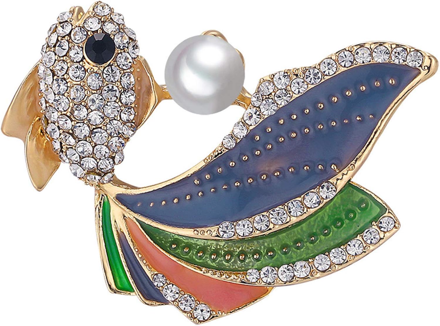 XQxiqi689sy Fashion Enamel Brooch Pin Crystal Rhinestones Themed