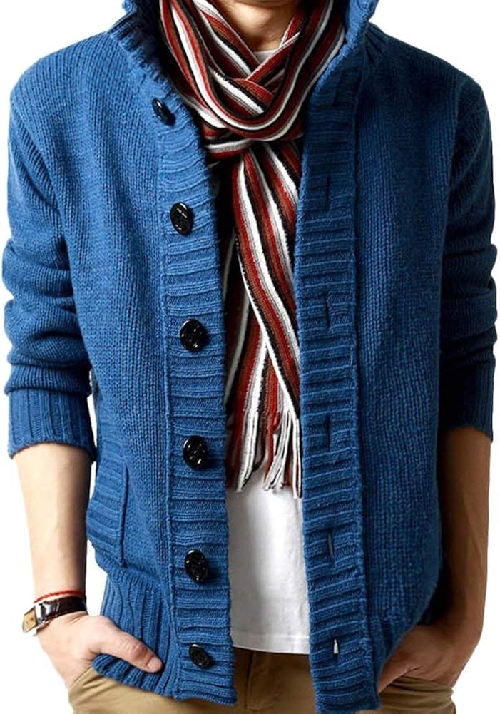 Men Cardigan Cardigan Fine Solid Color Elegant Estilo Simple Knit Long