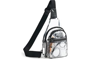Leresas Clear Sling Bag Stadium Approved for Women Men Clear Purse Backpack Clear Crossbody Fanny Pack Stadium Events Concert