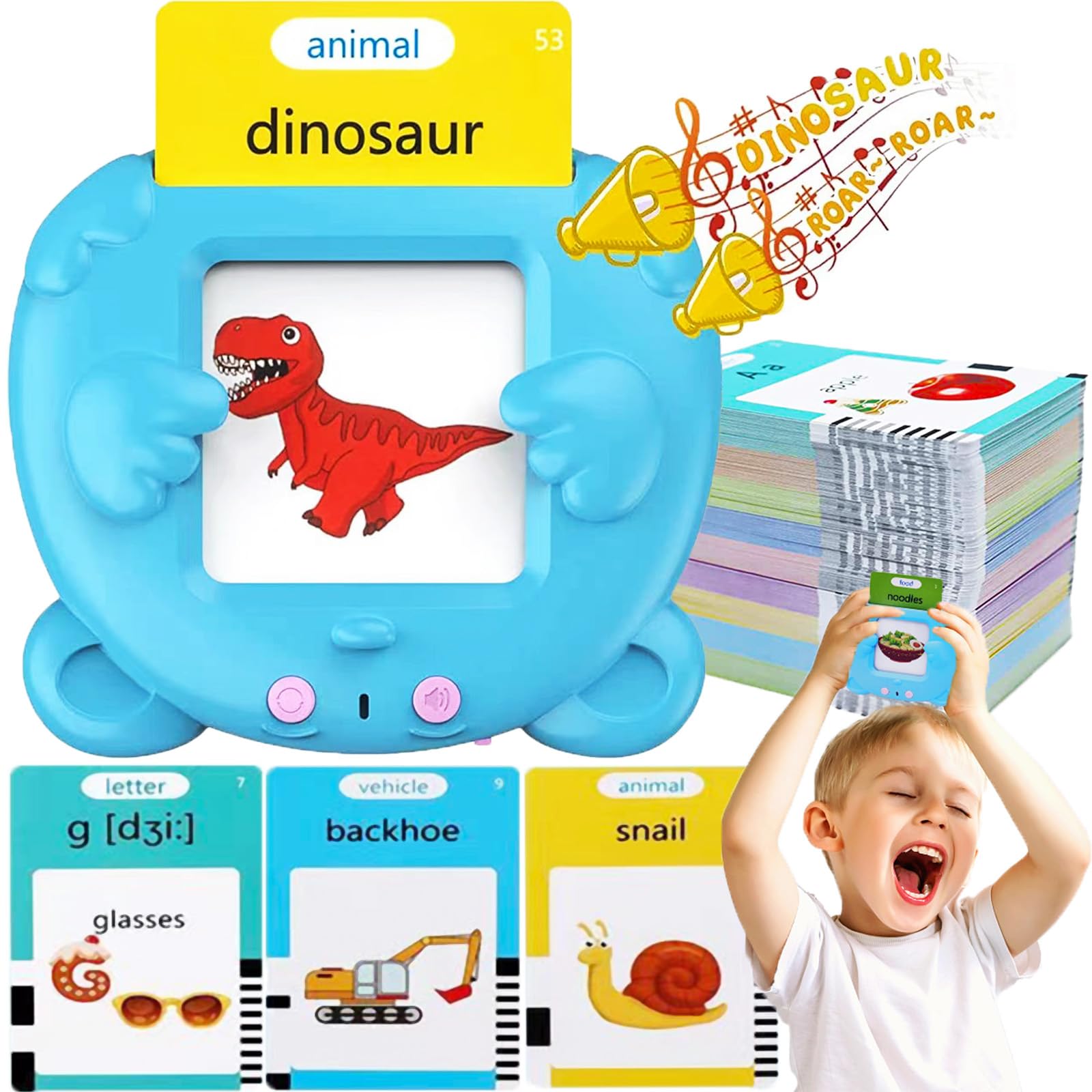 510 Words Talking Flash Cards for Toddlers Age 1 2 3 4 5 British English Accent Speech Therapy Toys for 2 Year Old Boys Girls Educational Audible Flashcard Device UK Kids Sight Words Talking Flashcard