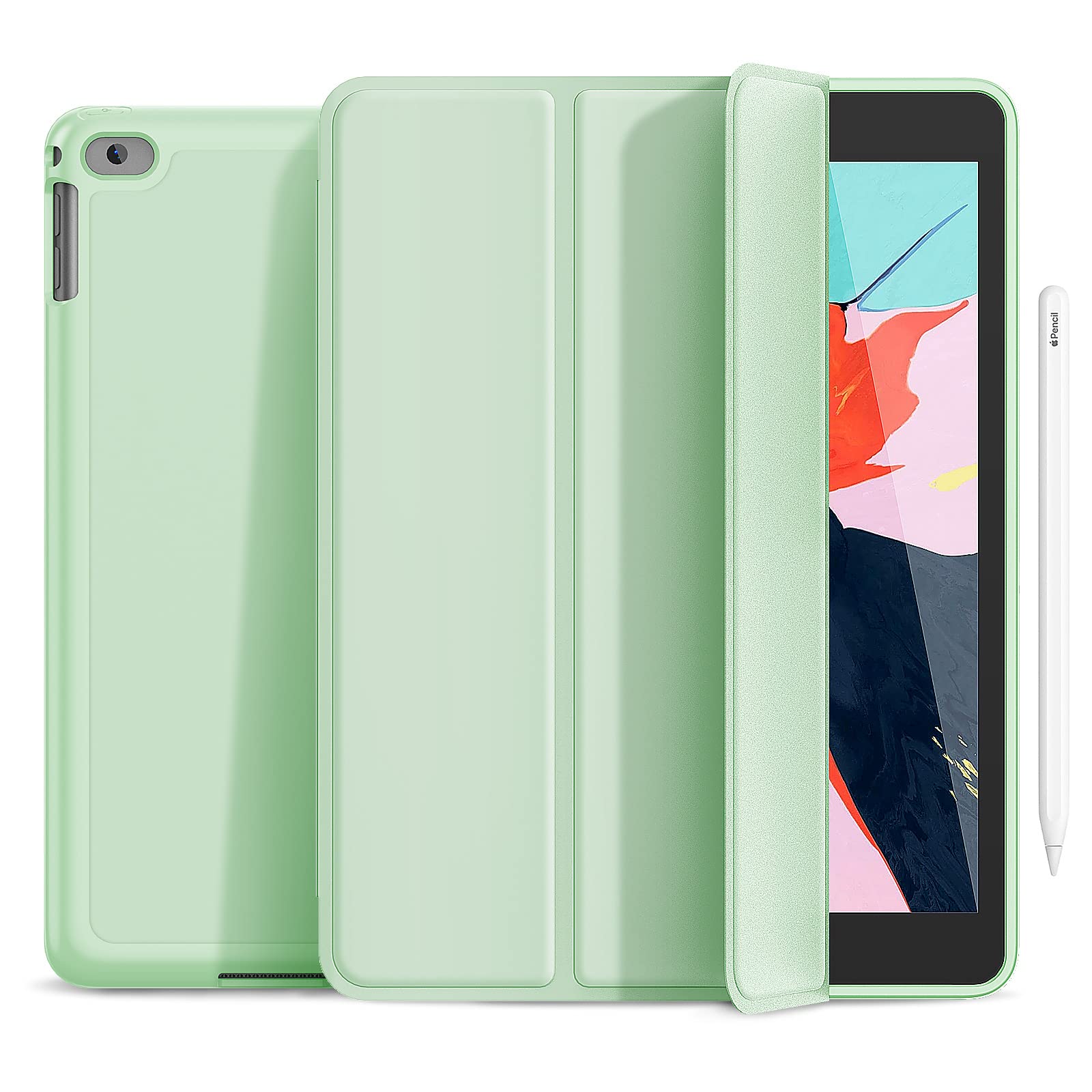 Gahwa iPad 9.7 inch Case with Pencil Holder, iPad 6th Generation Case 2018/5th Gen Cases 2017 with Auto Sleep Wake for ipad Air 2/iPad Air Protective Cover [Built-in Pencil Holder ](Matcha Green)