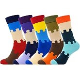WeciBor Men's Combed Cotton Novelty Crew Socks Size 7-15 | 80% Organic Cotton, Could Soft, Multi Pack, Fun Daily Wear, Novelty Gift, Versatile Occasions, Christmas Decorations