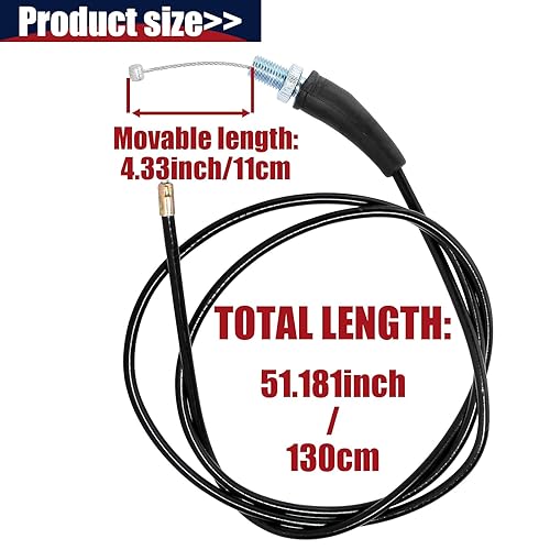 QAZAKY Twist Throttle Accelerator Handle Grip Cable Set for 50cc