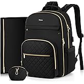 MOMUVO Diaper Bag Backpack, Quilted Baby Bag with Changing Pad and Stroller Straps and Pacifier Case, Large Travel Diaper Bags for Mom Dad,Black