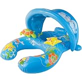 Poolmaster Mommy &amp; Me Baby Pool Float with Sun Shade, Ages 8-24 Months | Baby pool float with parent ring, drop seat, removable sun shade and easy inflation for supervised shared swim time