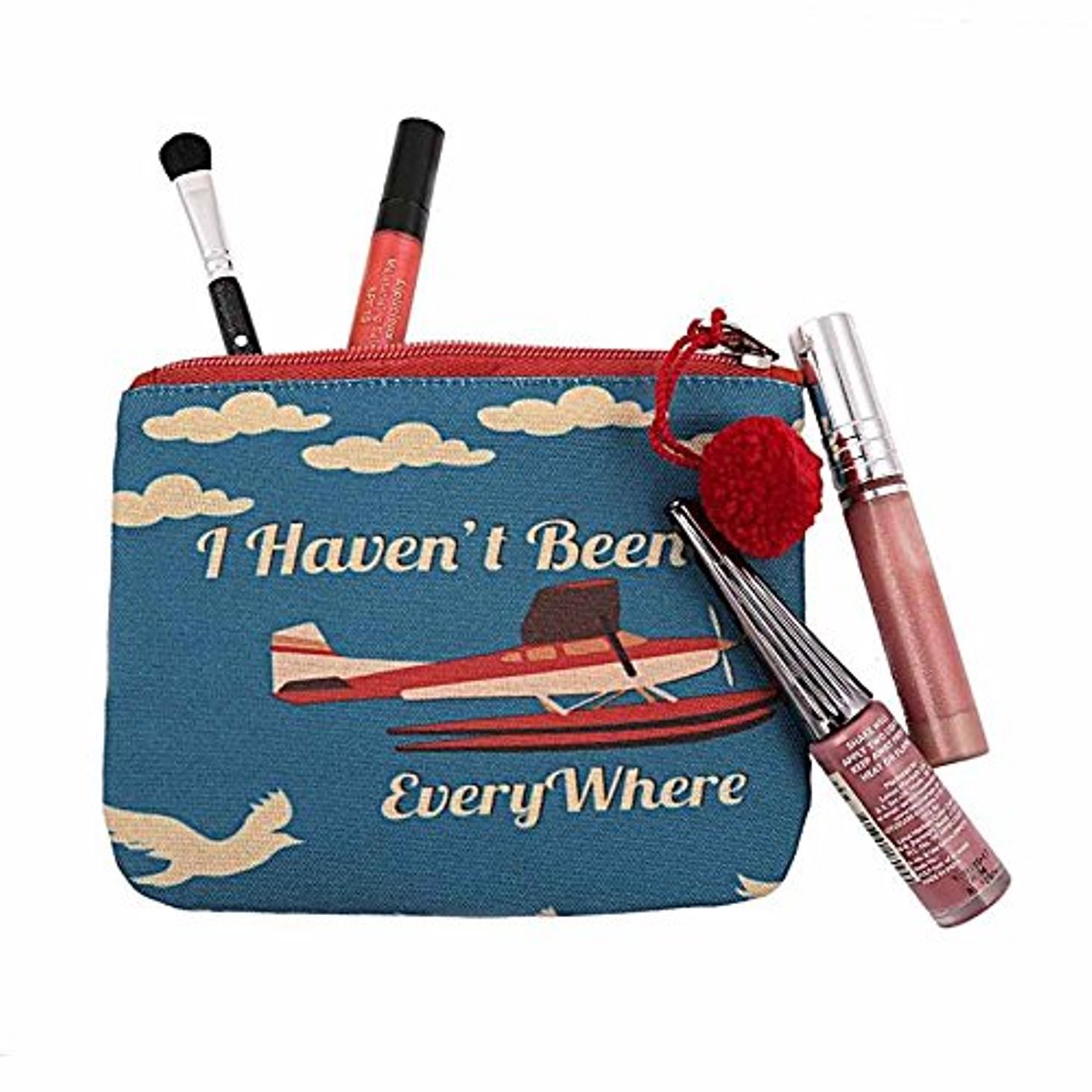the crazy me women's canvas makeup pouch (multicolour)